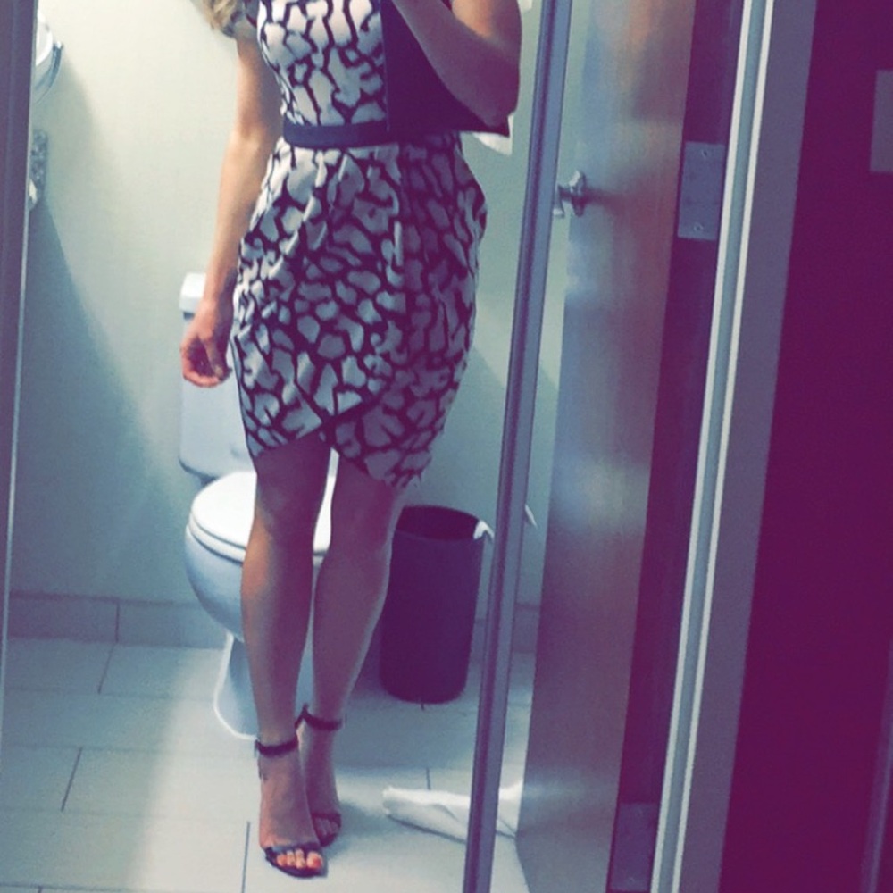 ASOS Black and White Midi Dress